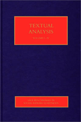 Textual Analysis - Sage Benchmarks in Social Research Methods (Hardback)