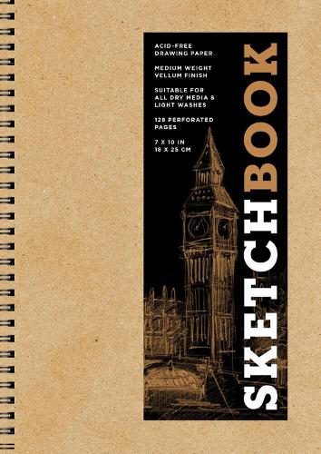 Sketchbook 7 x 10" Kraft Spiral Hardcover Mixed Media Sketchbook for Drawing: Acid-Free Quality Paper (128 pages) (Spiral bound)