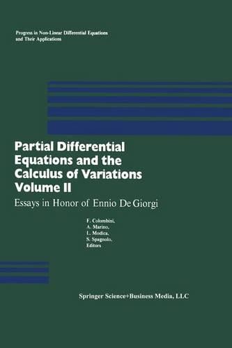Partial Differential Equations and the Calculus of Variations: Essays in Honor of Ennio De Giorgi - Progress in Nonlinear Differential Equations and Their Applications 1 (Paperback)