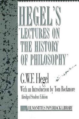Hegel's Lectures On History Of Philosophy (Paperback)