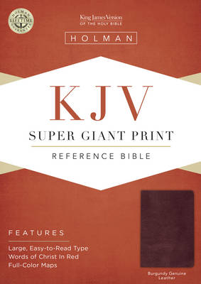 KJV Super Giant Print Reference Bible, Burgundy Leather (Leather / fine binding)