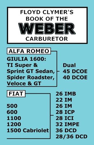 Floyd Clymer's Book of the Weber Carburetor (Paperback)