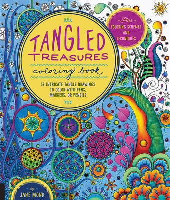 Tangled Treasures Coloring Book: 52 Intricate Tangle Drawings to Colour with Pens, Markers, or Pencils (Paperback)