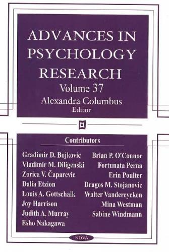 Advances in Psychology Research: Volume 37 (Hardback)