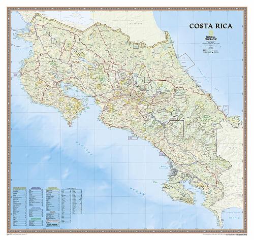 Costa Rica Flat: Wall Maps Countries & Regions (Sheet map)