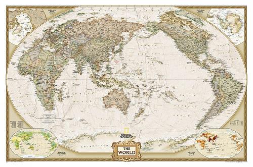 World Executive, Pacific Centered, Tubed: Wall Maps World (Sheet map, rolled)