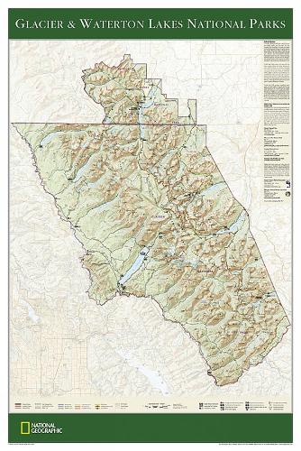Glacier & Waterton Lakes National Parks, Tubed: Wall Maps U.S. (Sheet map, rolled)