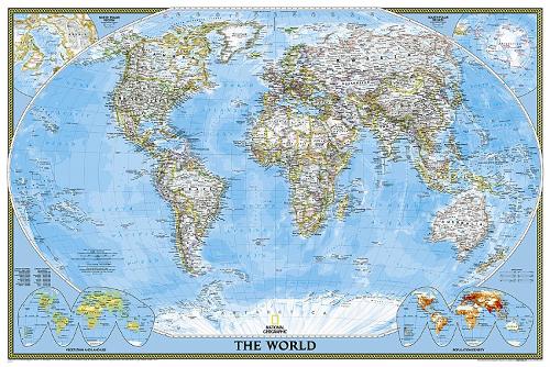 World Classic, Poster Size, Laminated: Wall Maps World (Sheet map)