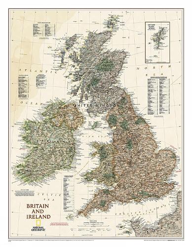 Britain and Ireland Executive Flat: Wall Maps Countries & Regions (Sheet map)