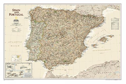 Spain & Portugal Executive, Laminated: Wall Maps Countries & Regions (Sheet map)