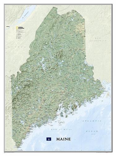 Maine, Laminated: Wall Maps U.S. (Sheet map)