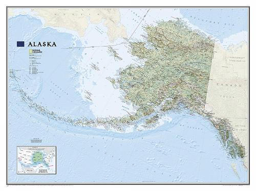 Alaska Map [Tubed] by Nat Geo Maps | Waterstones
