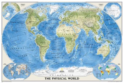 The Physical World, Poster Size, Tubed: Wall Maps World (Sheet map, rolled)