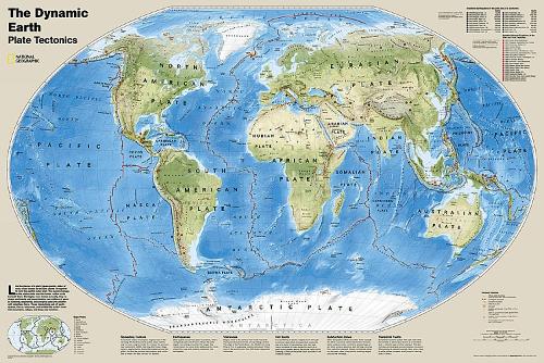 The Dynamic Earth, Plate Tectonics, Laminated: Wall Maps World (Sheet map)