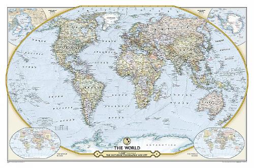 National Geographic Society 125th Anniversary World Map Tubed: Wall Maps Countries & Regions (Sheet map, rolled)