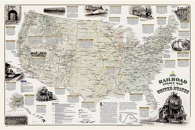 America's Scenic Railways - Boxed: Wall Maps History & Nature (Sheet map, rolled)