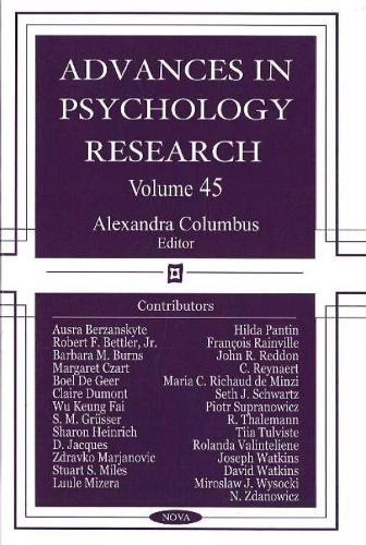 Advances in Psychology Research: Volume 45 (Hardback)
