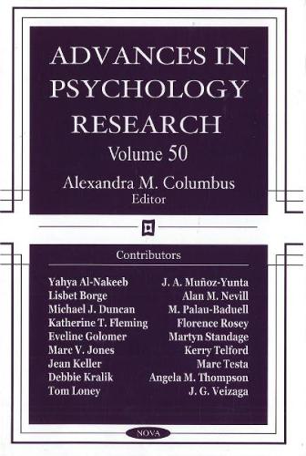 Advances in Psychology Research: Volume 50 (Hardback)