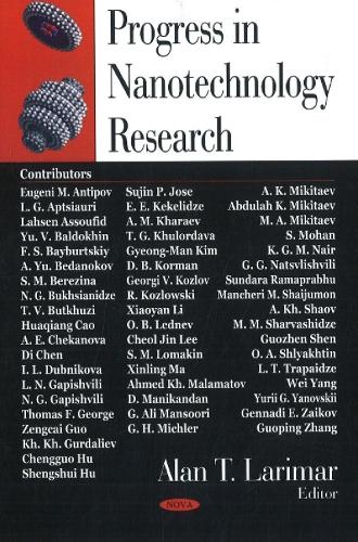 Progress in Nanotechnology Research (Hardback)