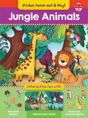 Jungle Animals: Interactive Fun with Fold-out Play Scene, Reusable Stickers, and Punch-out, Stand-Up Figures! (Paperback)