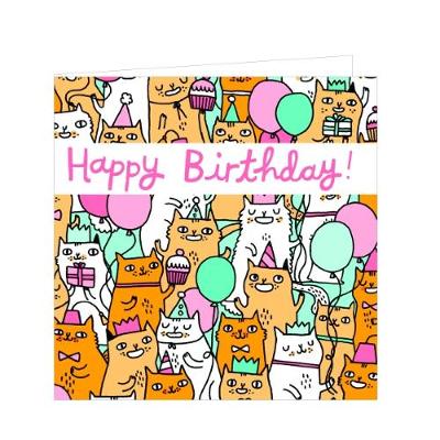 Birthday Cats Green Giftnotes