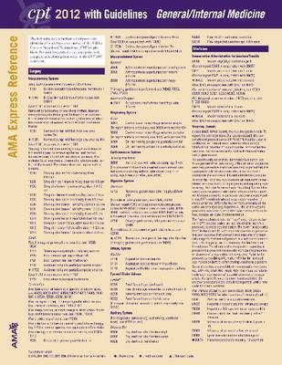 CPT Express Reference Coding Cards 2012: General/Internal Medicine