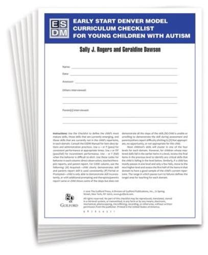 Early Start Denver Model Curriculum Checklist for Young Children with ...