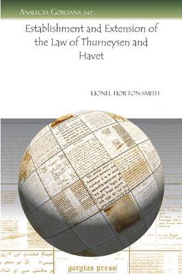 Establishment and Extension of the Law of Thurneysen and Havet (Paperback)