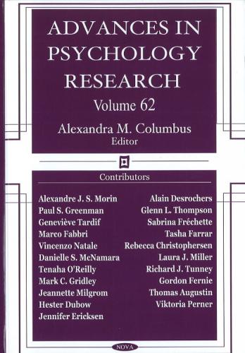 Advances in Psychology Research: Volume 62 (Hardback)