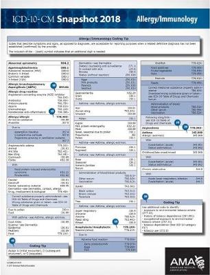 ICD-10-CM 2018 Snapshot Coding Cards: Allergy/Immunology