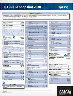 ICD-10-CM 2018 Snapshot Coding Cards: Psychiatry