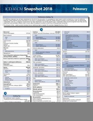 ICD-10-CM 2018 Snapshot Coding Cards: Pulmonary