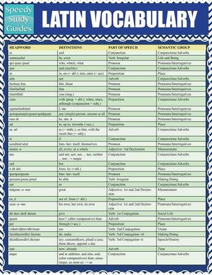 Latin Vocabulary: Quick Study Reference Guide (Paperback)