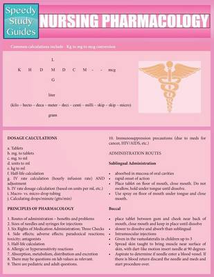Nursing Pharmacology (Speedy Study Guides: Academic) (Paperback)