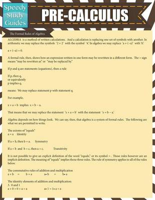 Pre-Calculus: Speedy Study Guide (Paperback)