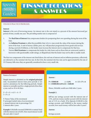 Finance Equations & Answers (Speedy Study Guides: Academic) (Paperback)
