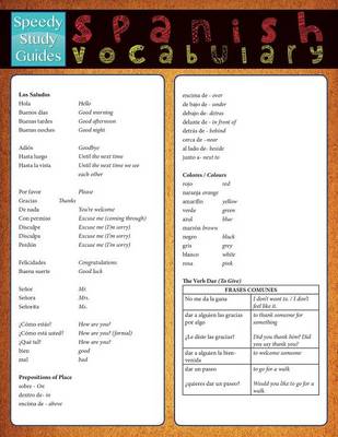 Spanish Vocabulary (Speedy Study Guide) (Paperback)