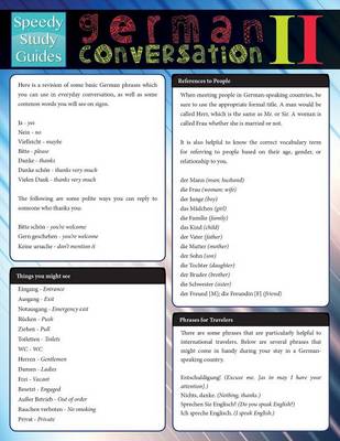 German Conversation II (Speedy Study Guide) (Paperback)