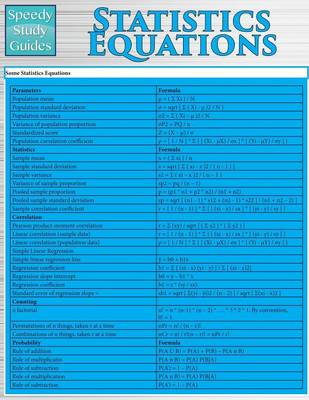 Statistics Equations (Speedy Study Guides: Academic) (Paperback)