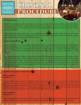 Criminal Procedure (Speedy Study Guides: Academic) (Paperback)