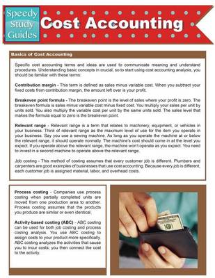 Cost Accounting (Speedy Study Guides: Academic) (Paperback)