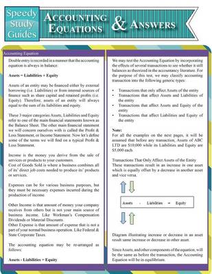 Accounting Equations and Answers (Speedy Study Guides: Academic) (Paperback)