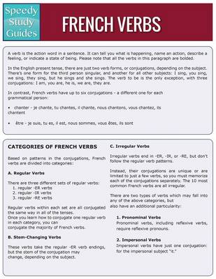 French Verbs (Speedy Study Guides: Academic) (Paperback)