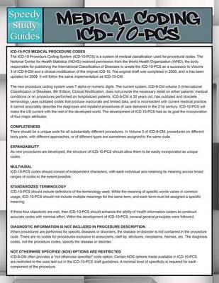 Medical Coding: ICD-10-PCs (Speedy Study Guides) (Paperback)