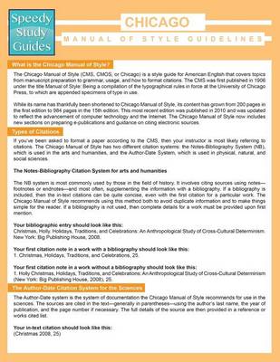 Chicago Manual of Style Guidelines (Speedy Study Guide) (Paperback)