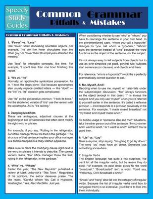 Common Grammar Pitfalls & Mistakes (Speedy Study Guide) (Paperback)