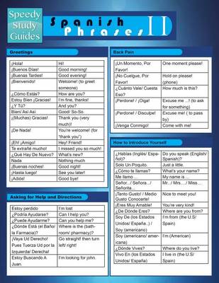 Spanish Phrases II (Speedy Study Guide) (Paperback)