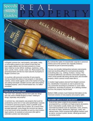 Real Property (Speedy Study Guide) (Paperback)
