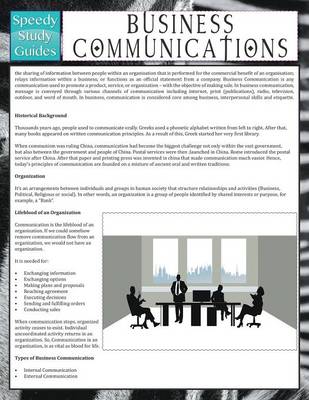 Business Communications (Speedy Study Guide) (Paperback)