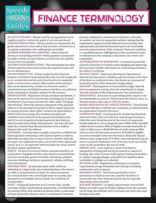 Finance Terminology (Speedy Study Guide) (Paperback)